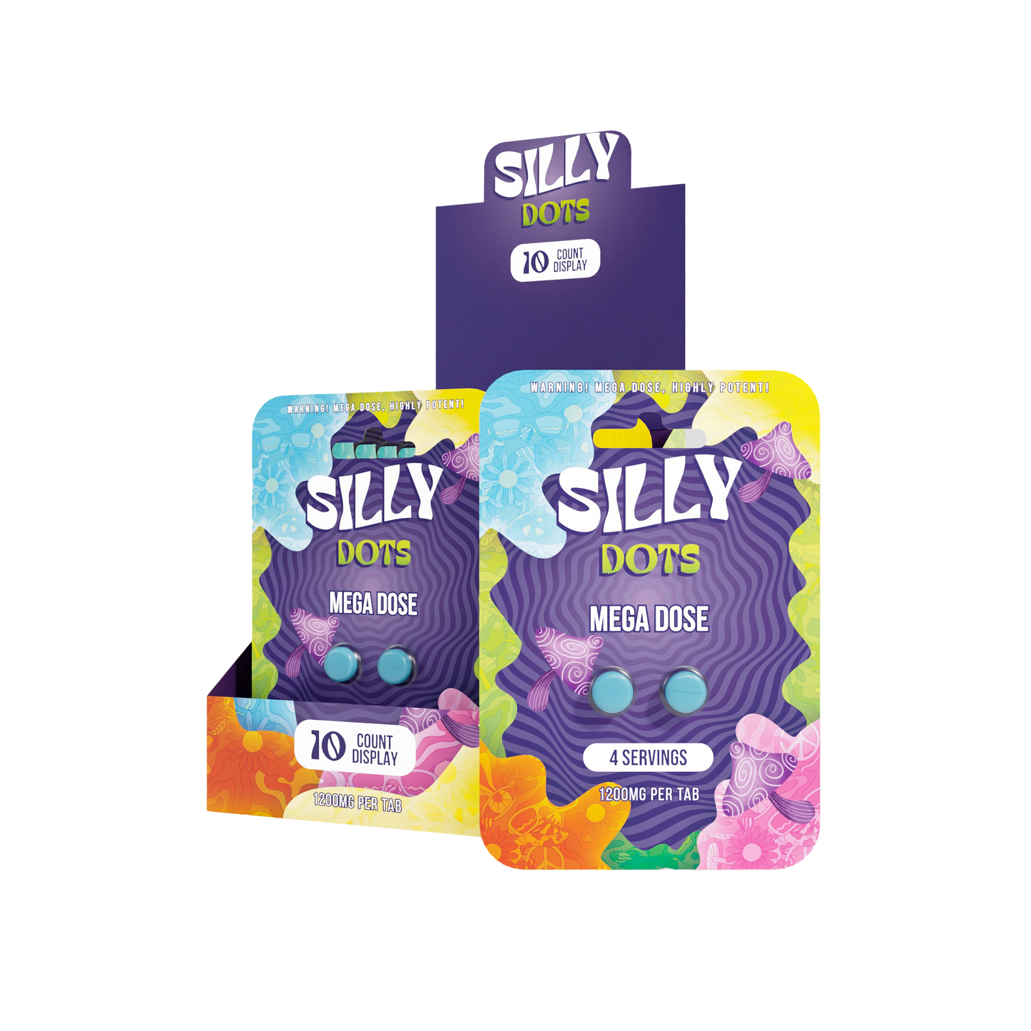 Party Pack | Silly Dots Mega Dose 1200mg Tabs | 2 Pack | 10 Count Display