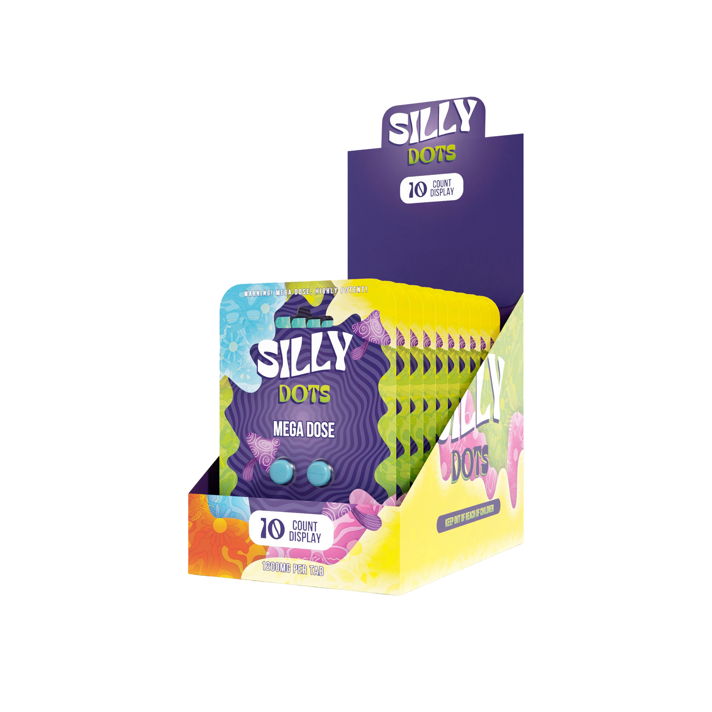 Party Pack | Silly Dots Mega Dose 1200mg Tabs | 2 Pack | 10 Count Display